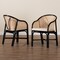 Baxton Studio Miranda Modern Bohemian Two-Tone Black and Natural Brown Rattan 2-Piece Dining Chair Set 233-2PC-13232-ZORO - alternate 5